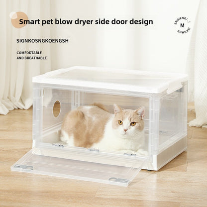 Large Pet Grooming Dryer Box for Cats with Transparent Design