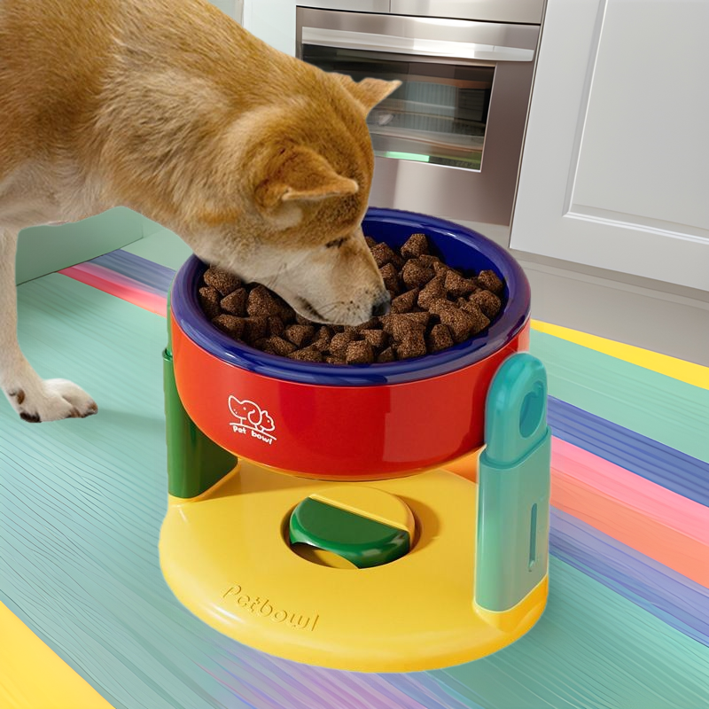 Adjustable Height Dog Food Bowl Elevated Anti Spill Pet Bowl Slanted Stand Feeder for Neck Health Large Medium Small Dogs Cats