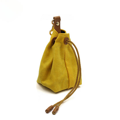 Portable Pet Dog Snack Bag Outdoor Drawstring Canvas Dog Food Bag Dog Supplies