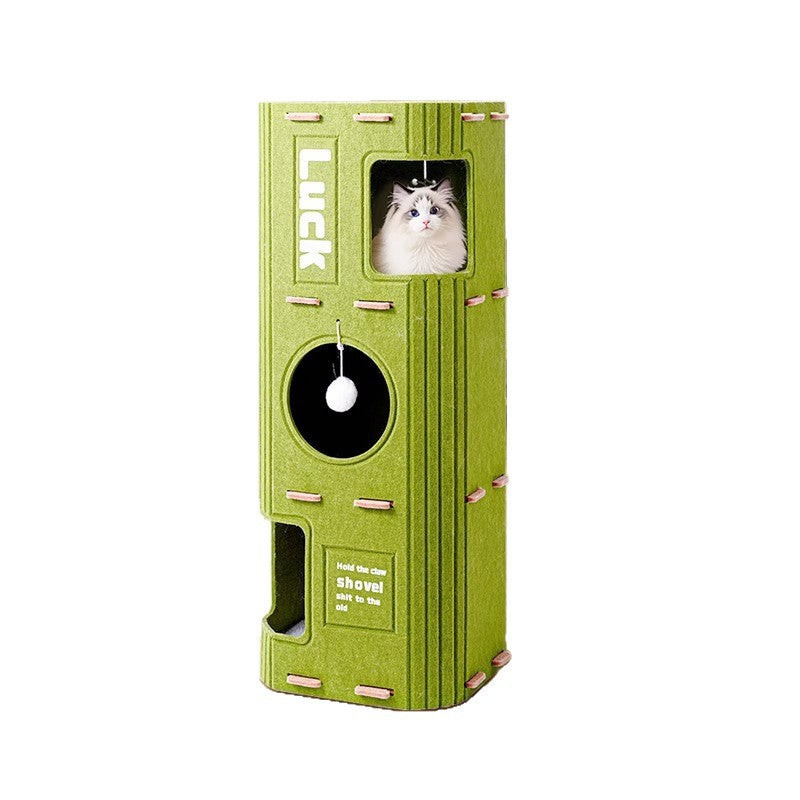 Luxury Multi-layer Pet Cat Tree All-season Design Winter Double-layer Scratching Board Enclosed Cat House