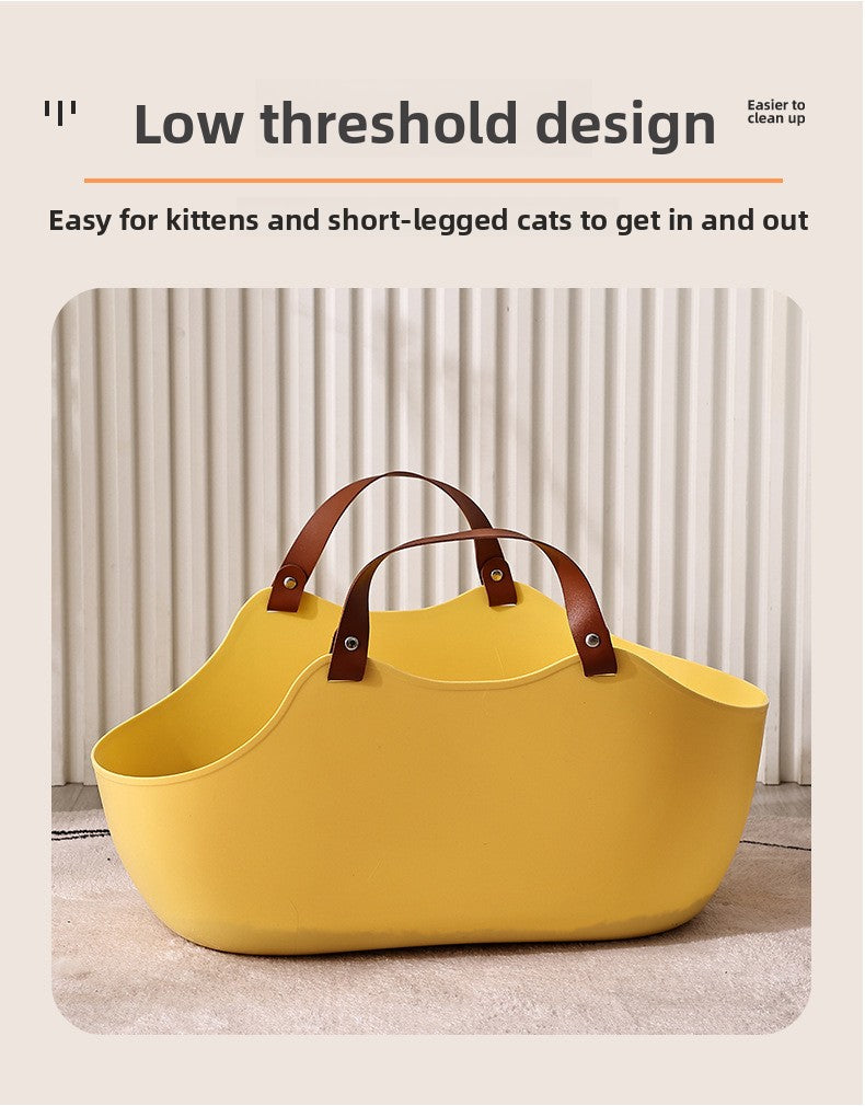 Creative Portable Open Design Large Cat Litter Box Cat Toilet Essential Supplies