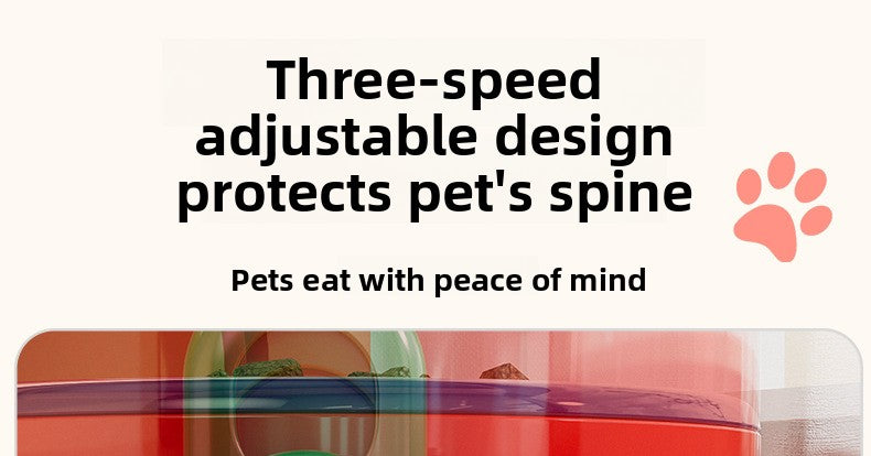 Adjustable Height Dog Food Bowl Elevated Anti Spill Pet Bowl Slanted Stand Feeder for Neck Health Large Medium Small Dogs Cats