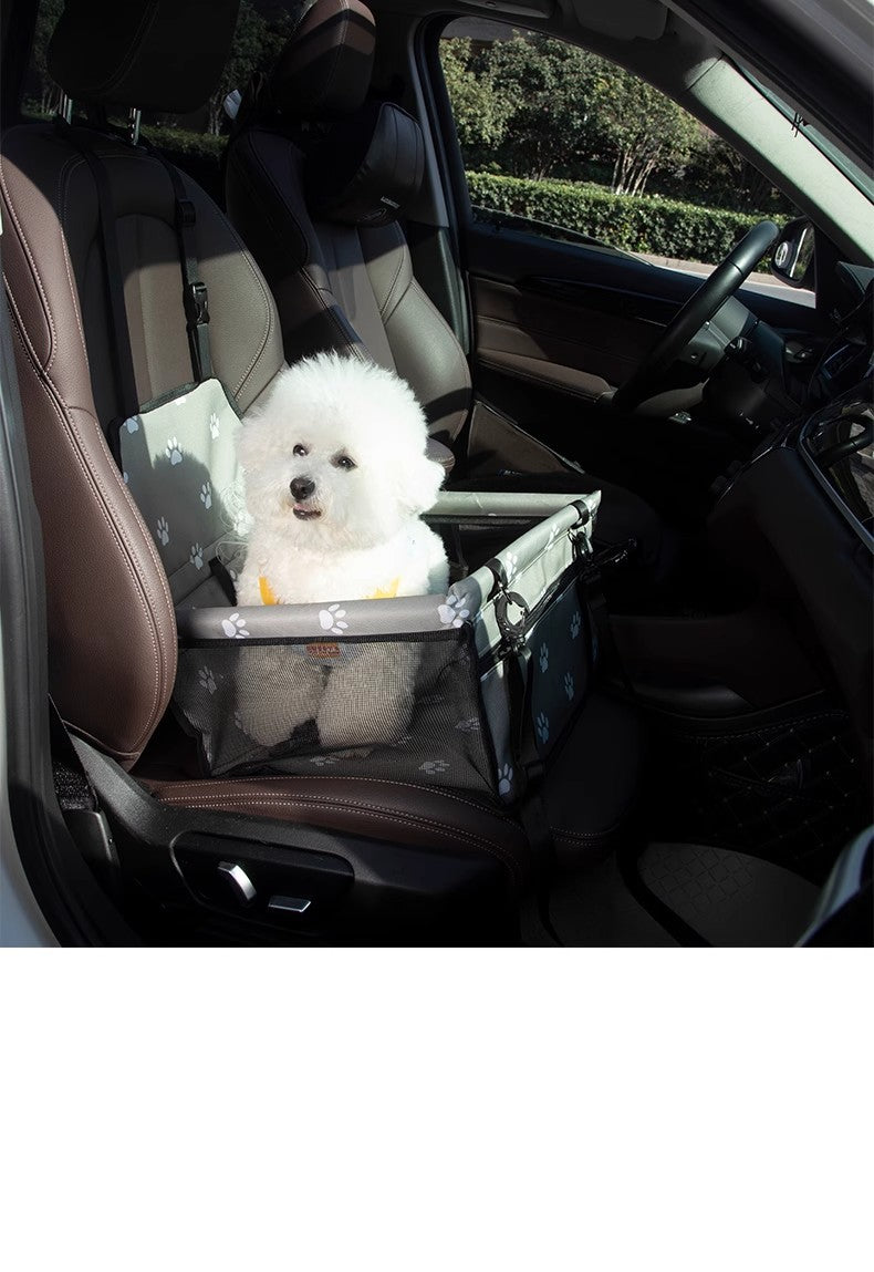 Premium Pet Car Seat Cushion Non-Slip Dog Car Hammock with Side Protection and Seat Belt Loop for Travel Safety