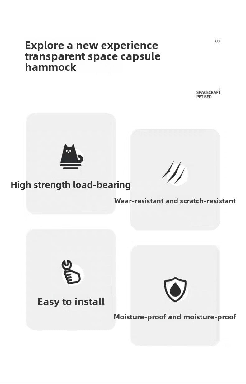 Pet Bubble Suction Cup Hanging Hammock Cat Bed for Window