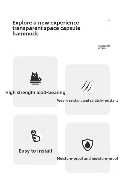 Pet Bubble Suction Cup Hanging Hammock Cat Bed for Window