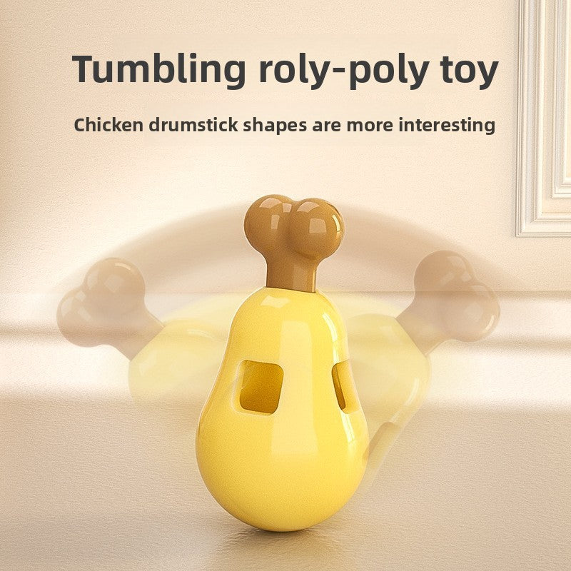 Automatic Treat Dispensing Ball for Dogs Interactive Puzzle Chew Toy Chicken Leg Shape Long Lasting Chewer Toy for Teeth Grinding and Boredom