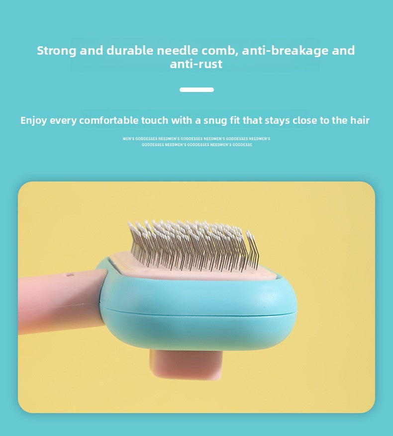 Professional Stainless Steel Pet Deshedding Brush One Click Hair Removal Comb for Cats Dogs Effective Grooming and Massage Tool