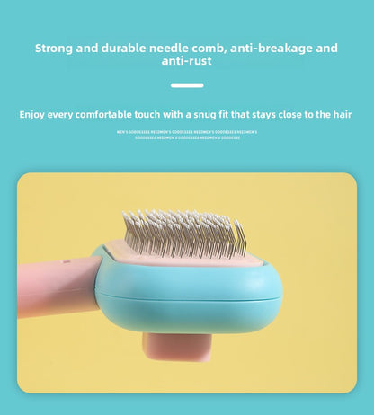 Professional Stainless Steel Pet Deshedding Brush One Click Hair Removal Comb for Cats Dogs Effective Grooming and Massage Tool