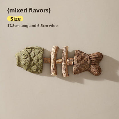 Wooden Fish Bone Teeth Cleaning Stick for Cats