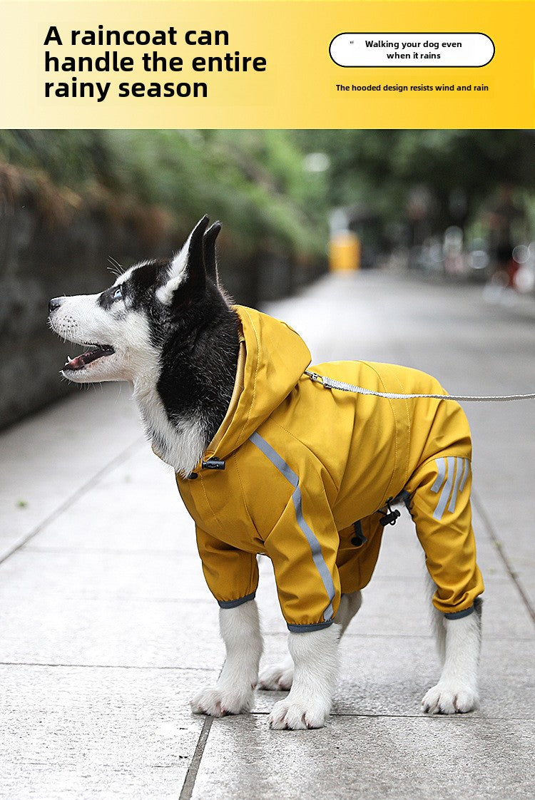 Waterproof Four-Legged Dog Raincoat for Teddy, Pomeranian, and Bichon