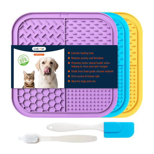 Slow Feeder Mat for Dogs and Cats with Strong Suction Cups Non Slip Licking Mat Large Pet Feeding Tool for Anxiety Relief and Mess Free Meals