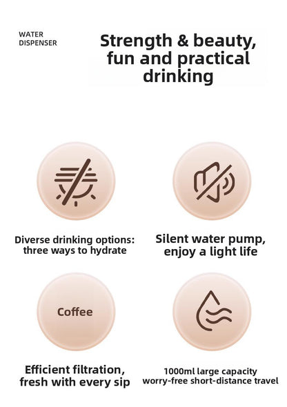 Silent Automatic Cat Water Dispenser Large Capacity Pet Fountain Anti Black Chin Bowl