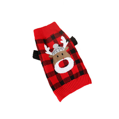 Pet Clothes Christmas Sweater Dog Clothes Autumn Winter Warm Pet Sweater Cat Clothes