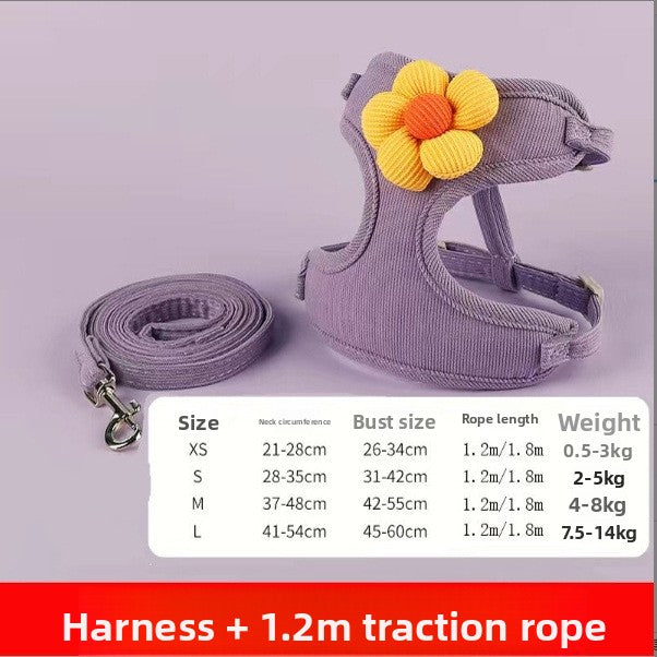 Small Dog Outdoor Walking Leash Vest Style Chest Harness for Teddy Bichon Pomeranian