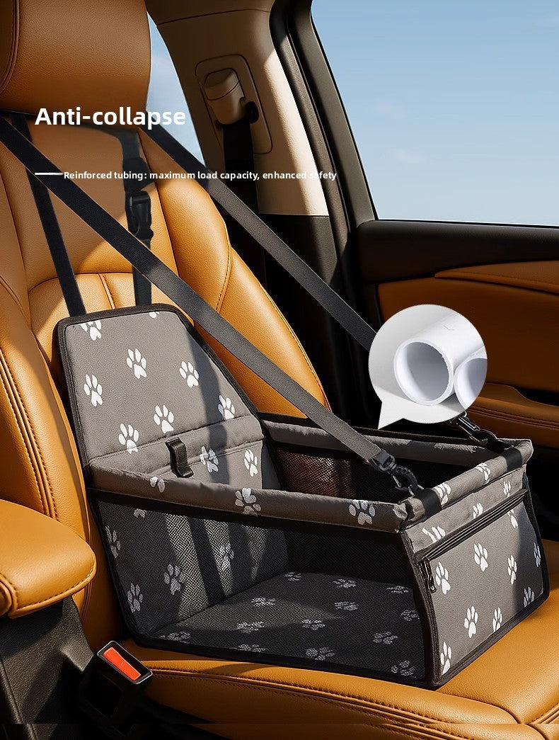 Premium Pet Car Seat Cushion Non-Slip Dog Car Hammock with Side Protection and Seat Belt Loop for Travel Safety