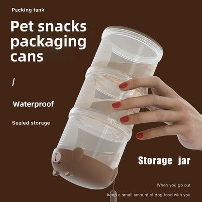 Portable Cat Snack Sealed Box Universal Pet Food Storage Moisture Proof Dispensing Canister
