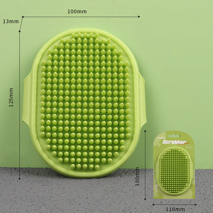 Adjustable Pet Bath Brush Dog Massage Grooming Tool for Wet and Dry Hair Removal Cat Deshedding Brush with Comfort Handle for Bathing Time