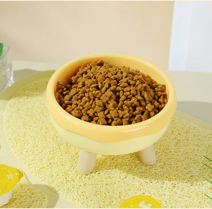 Pipitao 4-Legged Donut Cat Bowl Non-Slip Pet Food Dish Original Boxed Gift for Cats Kitten Feeding Bowl with Elevated Design