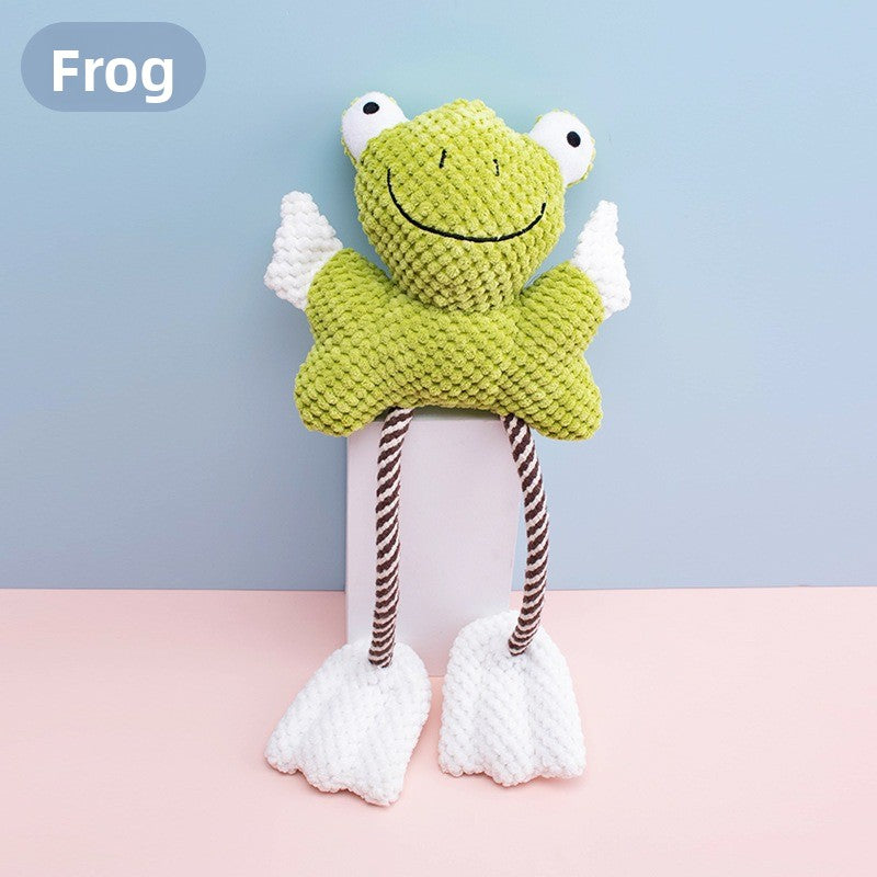 Sound Pet Toy Dog Toy Indestructible Frog Duck Cotton Rope Boredom Relief Interactive Dog Toy