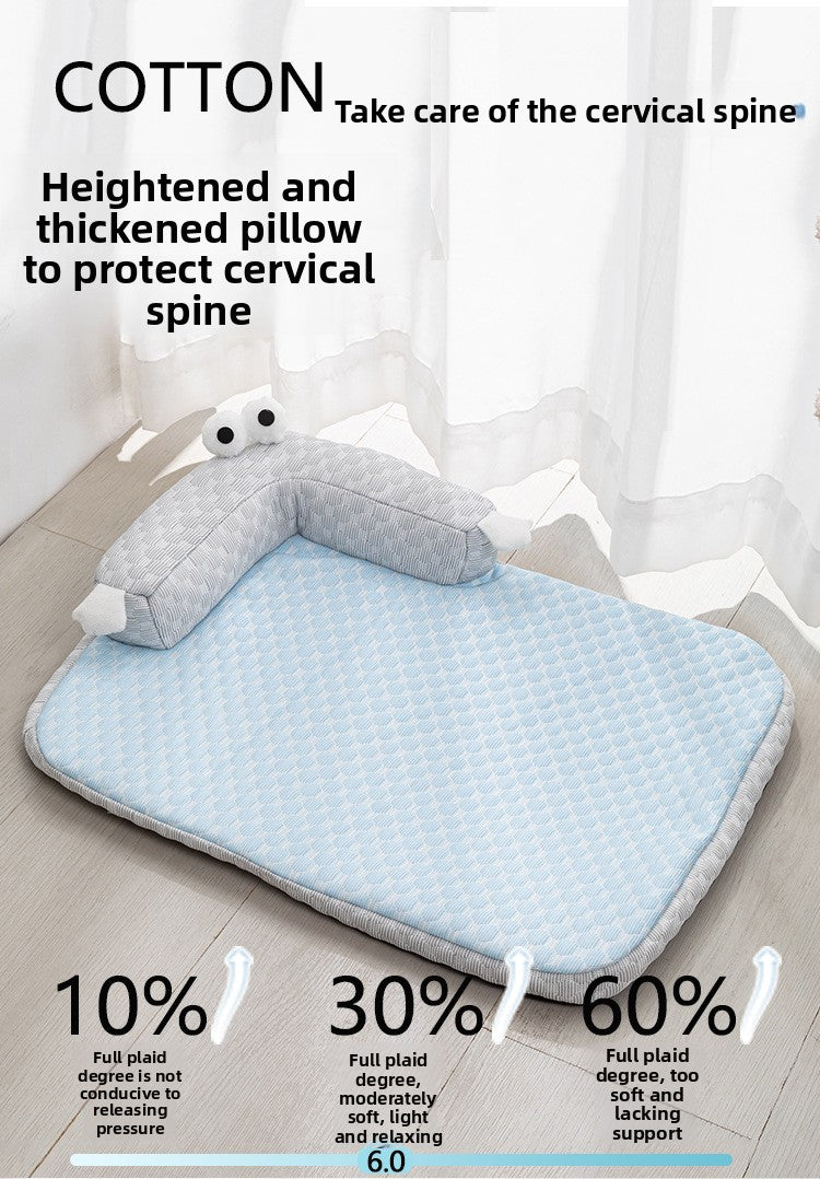 Breathable Cooling Dog Bed for Summer Big Eyed Monster Sofa Mat Small Dog Cat Nest Pet House Washable