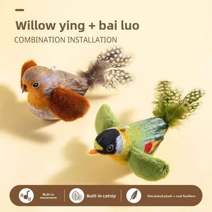 Simulation Bird Sound Cat Toy SelfEntertainment Teaser Wand for EnergyBurning Kitten