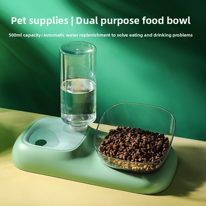 Dog Cat Automatic Refill Water Food Feeder Bowl Pet Supplies Dish Set
