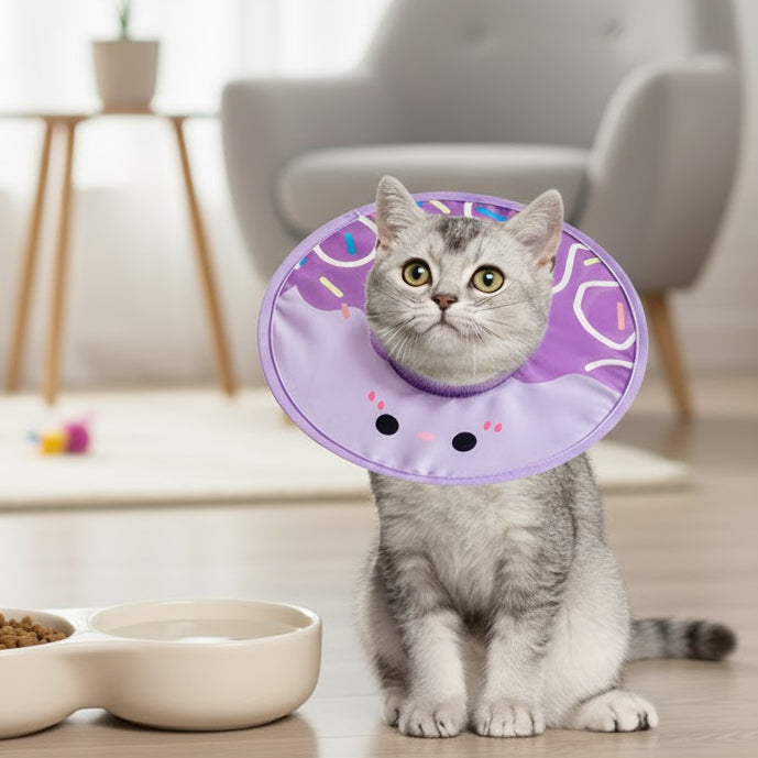 Deepened Neck Adjustable Waterproof Elizabethan Collar Anti Bite for Cats Dogs