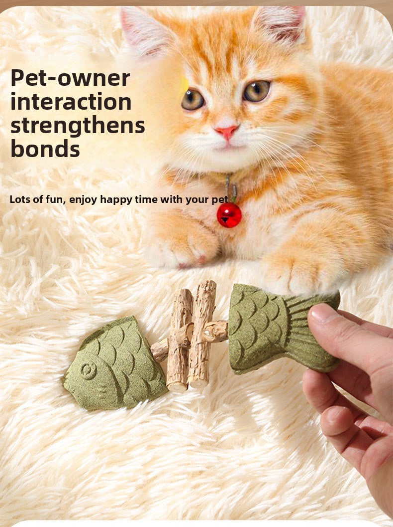 Wooden Fish Bone Teeth Cleaning Stick for Cats