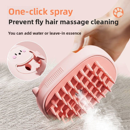 Rechargeable Electric Pet Brush with Spray Massage Silicone Bath for Cat Dog Anti-Shedding Comb