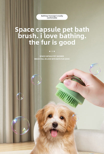 Pet Spa Shower Brush with Massaging Bristles for Dogs and Cats