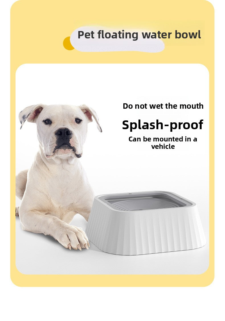 Dog Cat Water Bowl with Non Wet Mouth Floating Basin Buoyancy Neck Protection