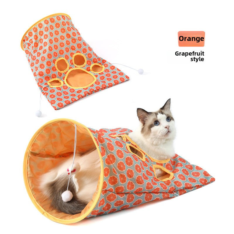 Túnel plegable para gatos con sonido para que jueguen las mascotas 