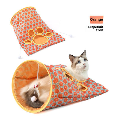 Túnel plegable para gatos con sonido para que jueguen las mascotas 