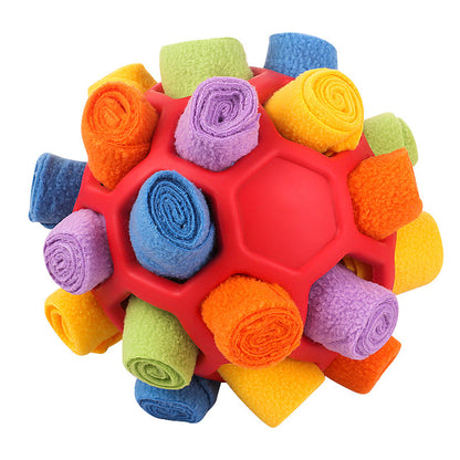 Pet Sniffing Mat Food Hiding Ball Dog Puzzle Durable Chew Cat Multi-functional Rubber Ball Hollow Ball Pop Ball Dog