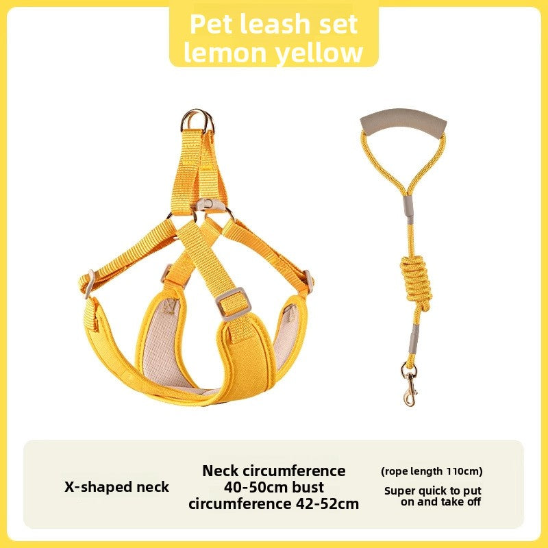 Dog Walking Vest Style Harness Leash for Small Medium Teddy Pomeranian Bichon