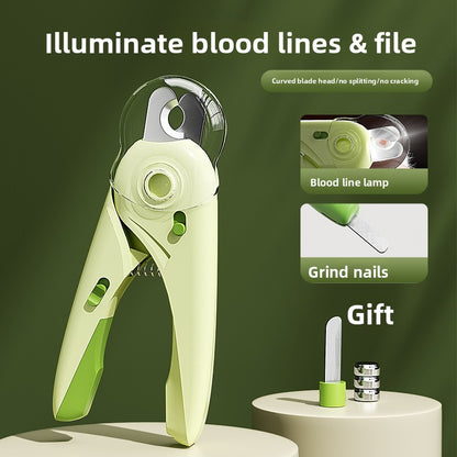 Beginner Friendly Cat Dog Nail Clipper with Light and Bloodline Indicator