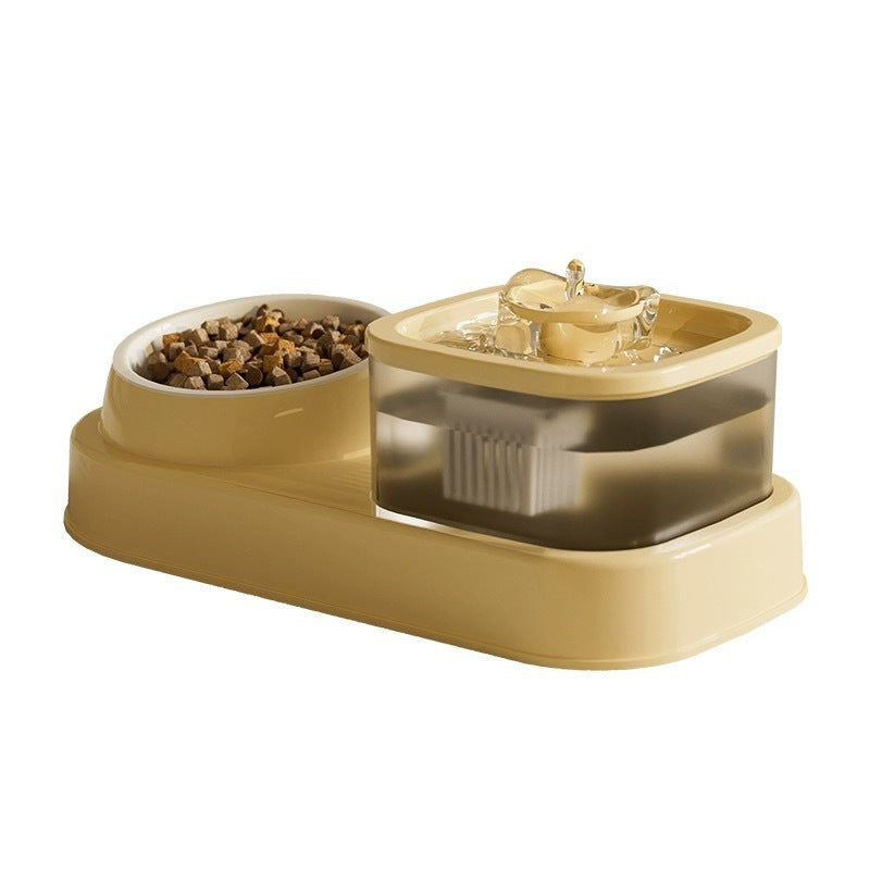 Anti Tip Electric Water Dispenser Cat Bowl with Large Capacity Integrated Circulating Food Water Fountain