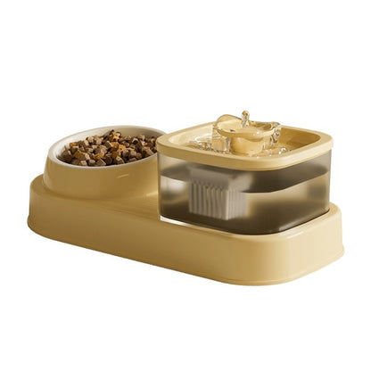 Anti Tip Electric Water Dispenser Cat Bowl with Large Capacity Integrated Circulating Food Water Fountain