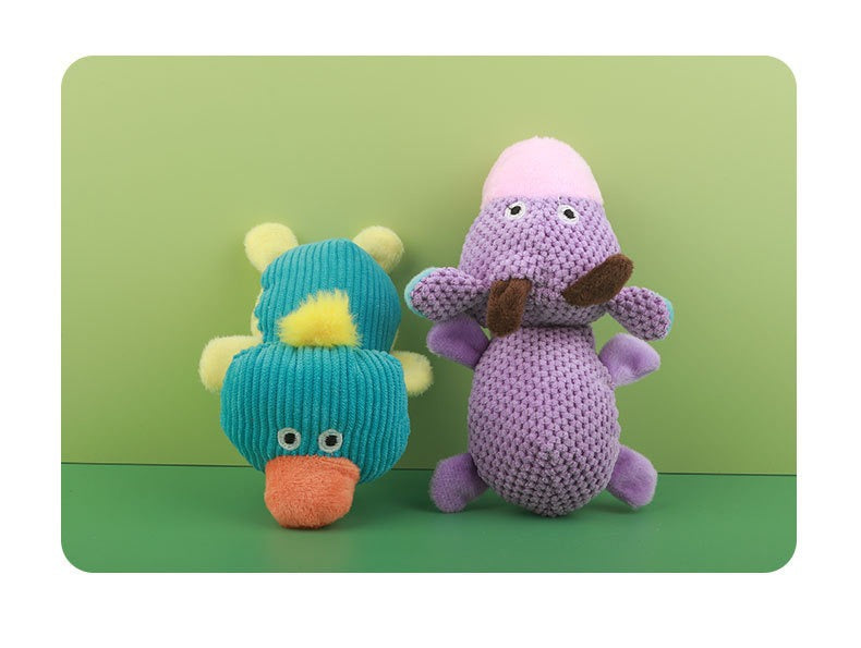 Dog Sound Resistant Bite Grind Teeth Pet Toy Plush Cow Duck Shapes Special Discount