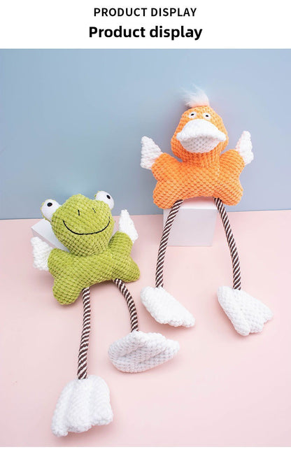 Sound Pet Toy Dog Toy Indestructible Frog Duck Cotton Rope Boredom Relief Interactive Dog Toy