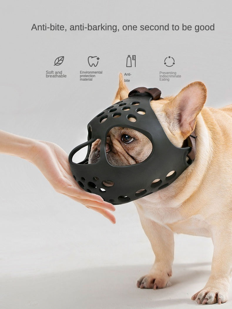 Dog soft rubber mouth cover, anti-bite, anti-barking, indiscriminate eating, dog mouth cover, magic fight, short mouth mask, pet supplies