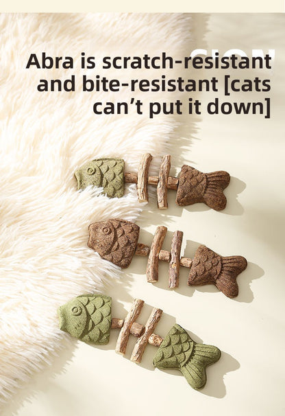 Wooden Fish Bone Teeth Cleaning Stick for Cats