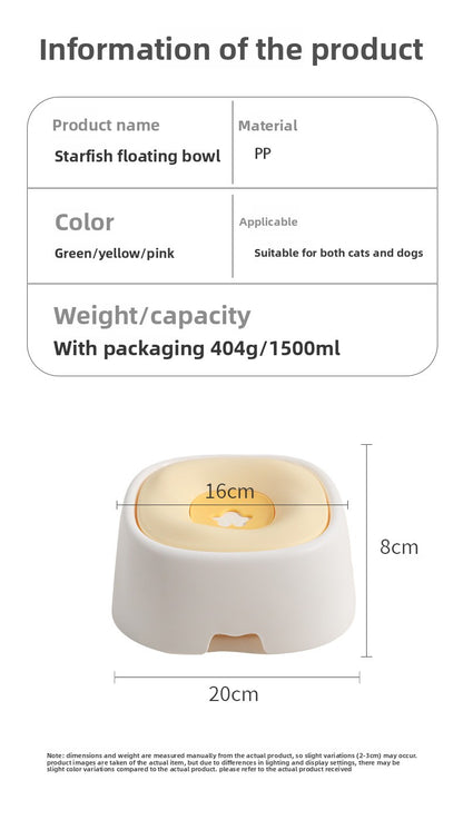 Floating Starfish Style Water Bowl Cat Drinking Equipment Anti Splash