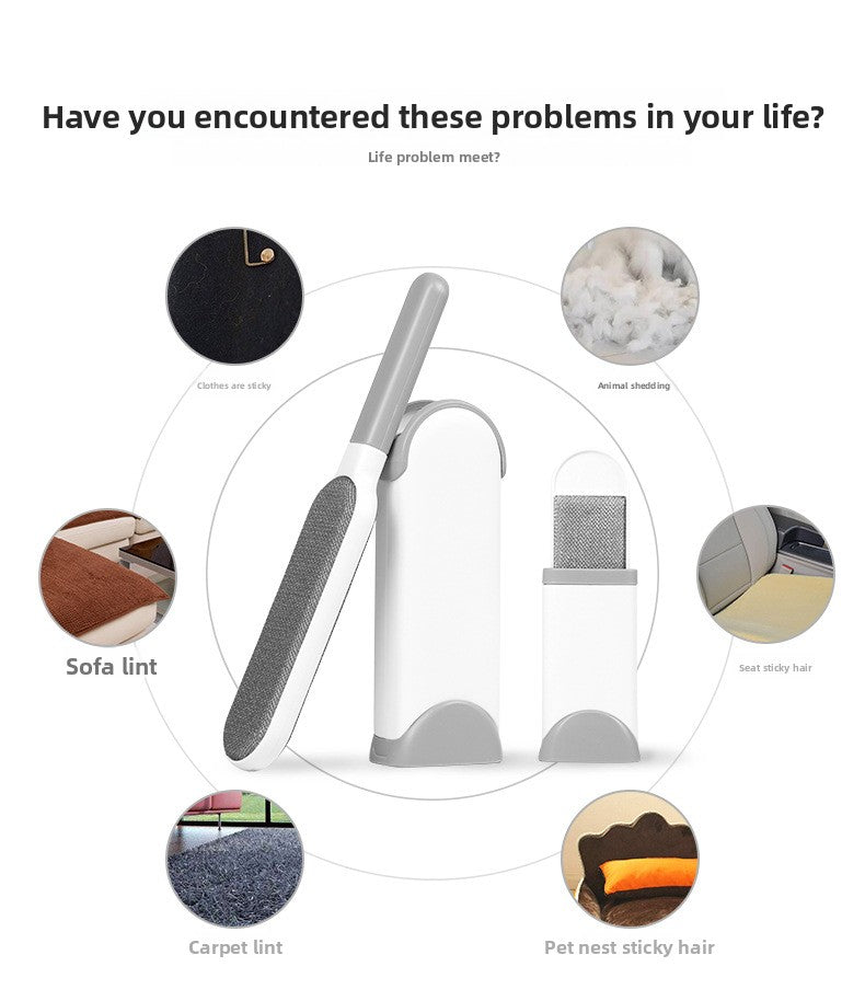 Professional Pet Hair Removal Brush Double Sided Grooming Tool for Dogs Cats Reusable Lint Roller for Clothes Furniture Carpet Deshedding