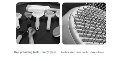 Magic Pet Hair Remover Comb Self Cleaning Cat Brush for Shedding Gentle Detangling and Massage Tool for Cats Dogs to Reduce Loose Fur and Mats