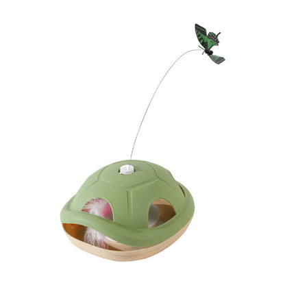 Energy-Consuming Cat Toy Meow Heart Treasure Box with Electric Rotating Turtle