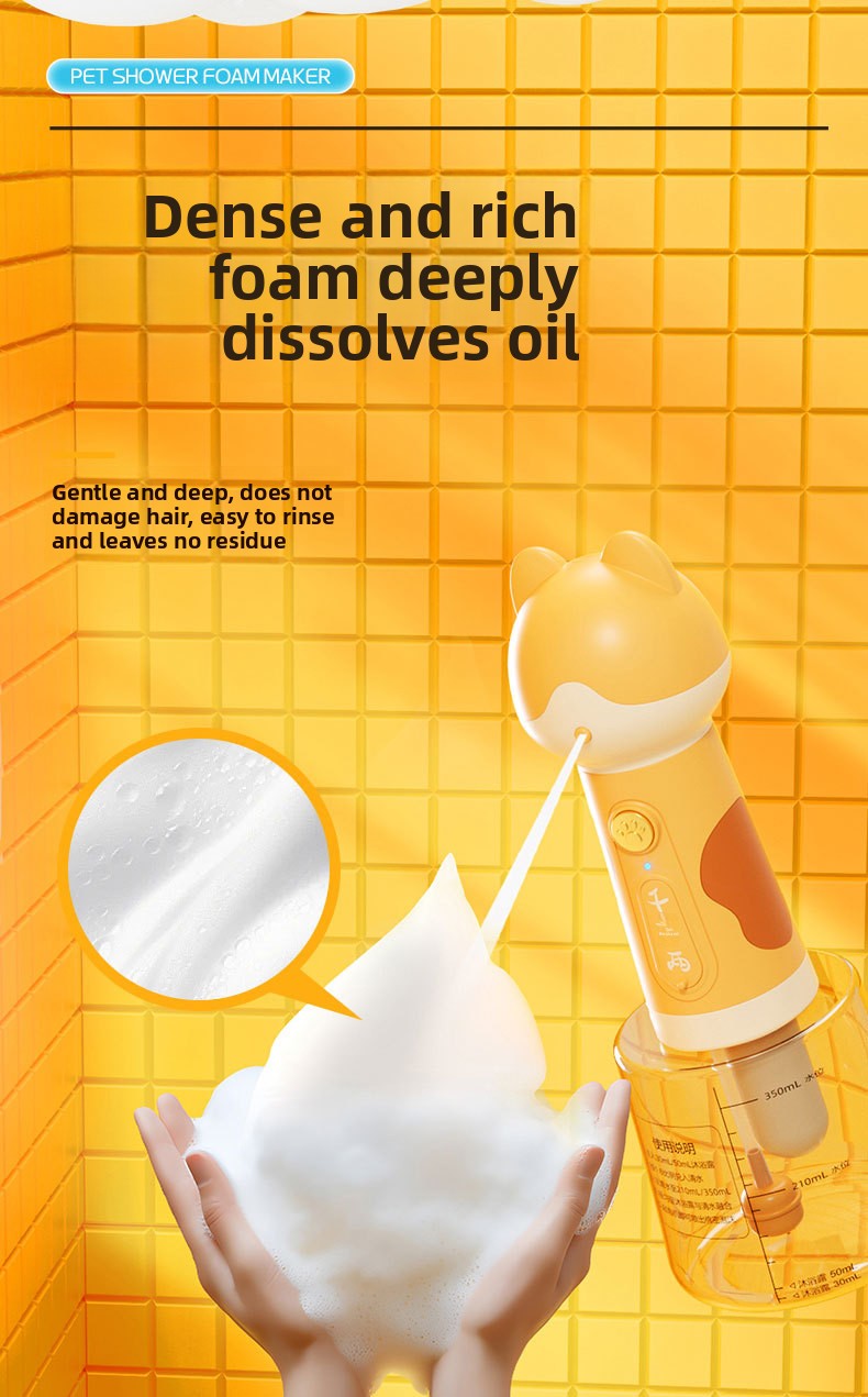 Smart Pet Bubble Machine with Cute Deer Look for Dog Cat Shower