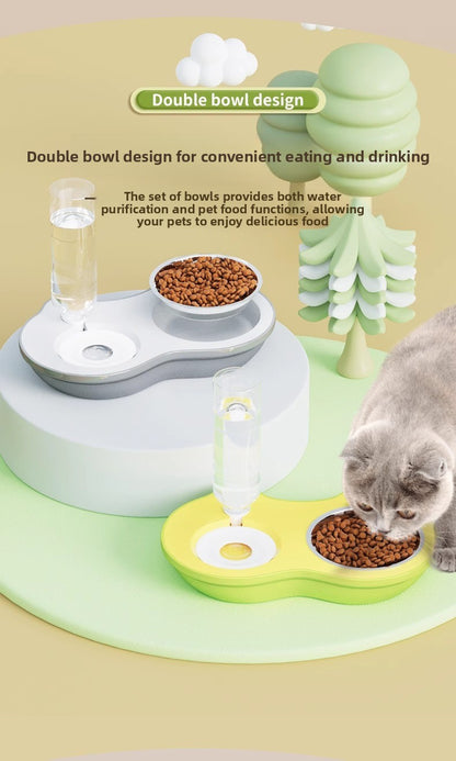 Automatic Drinking Stainless Steel Pet Bowl Double Set for Cats and Dogs