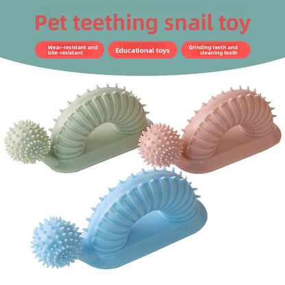Interactive Dog Chew Toy for Teething Puppies Snail Shaped Food Dispensing Pet Supplies Long Lasting Dental Toothbrush Fun Mental Stimulation