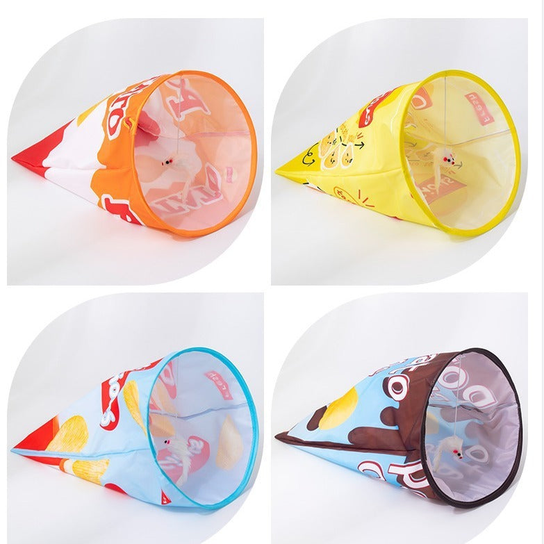 Drill Bag Cat Toy Combo Self Fun Foldable Tunnel Chew Ball Teasing Wand